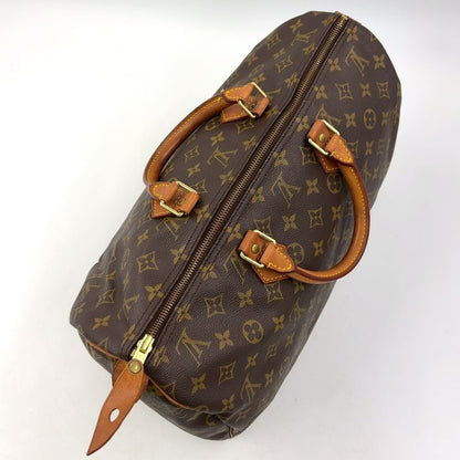 Louis Vuitton Speedy 40 Monogram Leather X PVC Brown Handbag Gold M41522