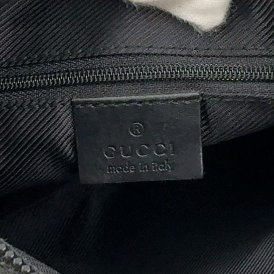 Gucci GG Canvas One Shoulder Leather X Canvas Black X Beige Handbag Gold