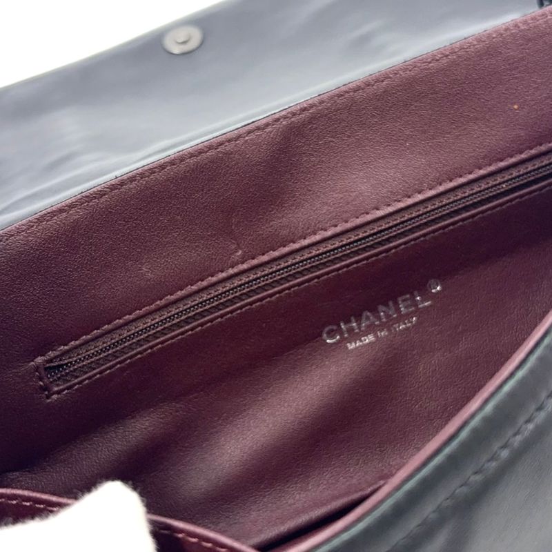 Chanel Coco Mark Chain Serial No 17 Lambskin Black Shoulder Bag Black