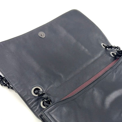 Chanel Coco Mark Chain Serial No 17 Lambskin Black Shoulder Bag Black