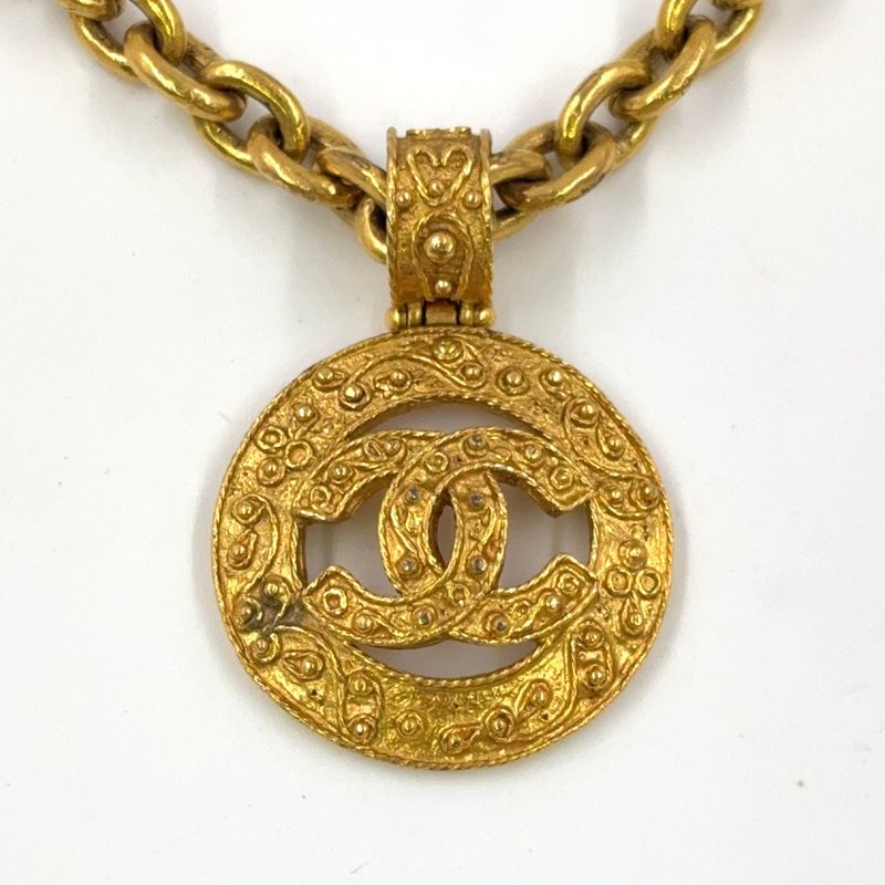 Chanel Coco Mark Large GP Gold Necklace