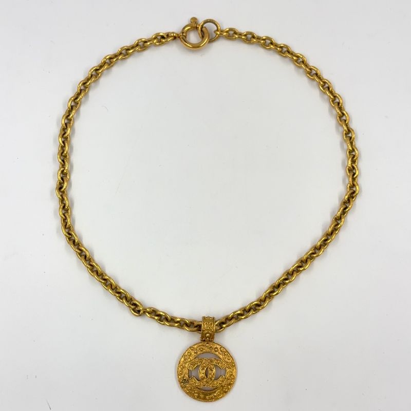 Chanel Coco Mark Large GP Gold Necklace