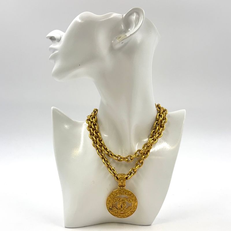 Chanel Coco Mark Large GP Gold Necklace