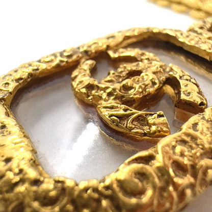 Chanel Coco Mark Clear Plate GP Gold Necklace