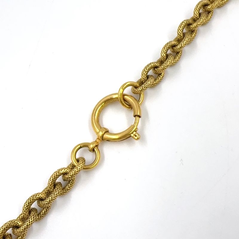 Chanel Coco Mark Clear Plate GP Gold Necklace