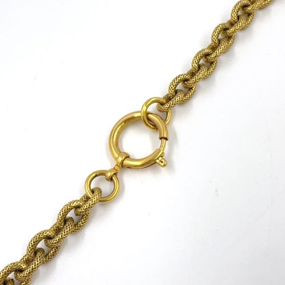 Chanel Coco Mark Clear Plate GP Gold Necklace