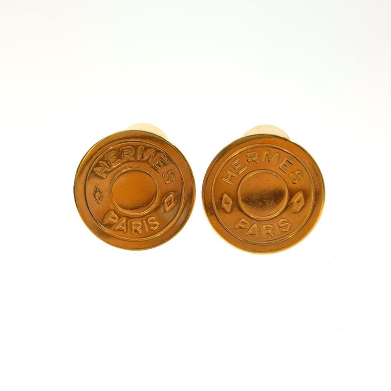 Hermes Sellier GP Gold Earrings