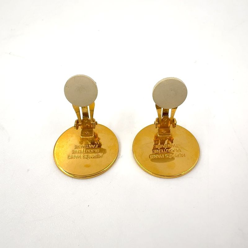 Hermes Sellier GP Gold Earrings