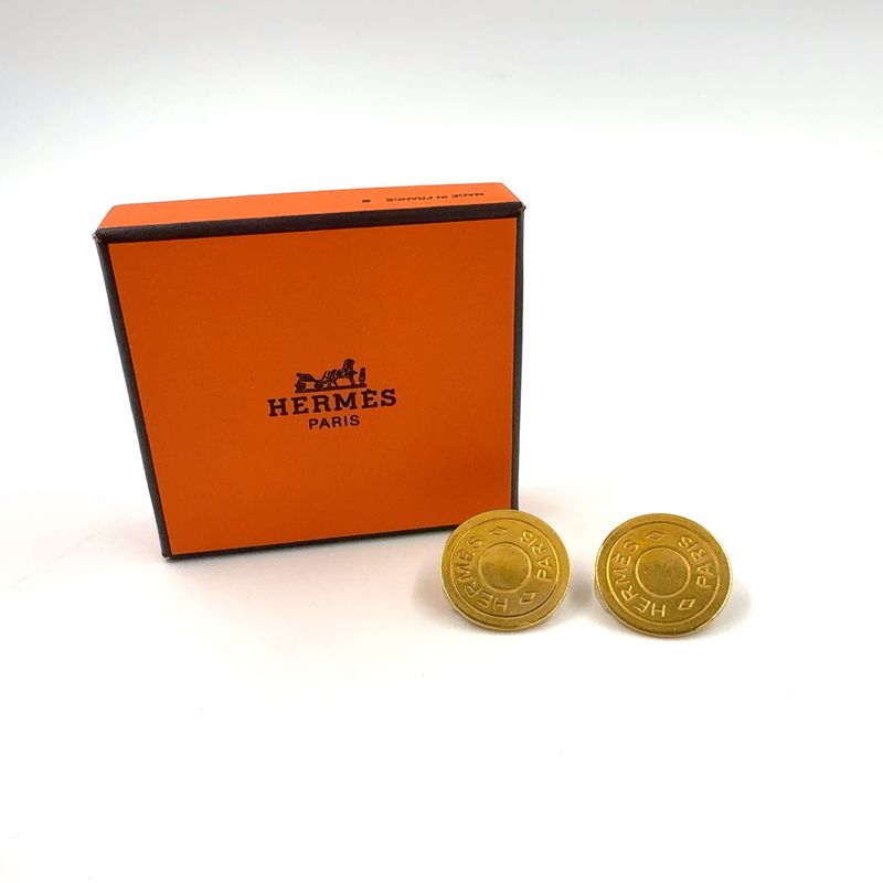 Hermes Sellier GP Gold Earrings