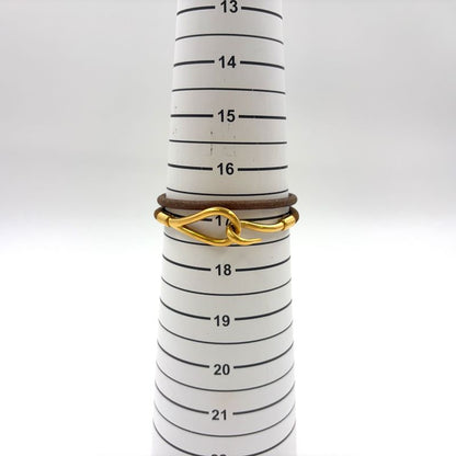 Hermes Jumbo Choker Double Wrapped Leather X GP Gold X Brown Bracelet