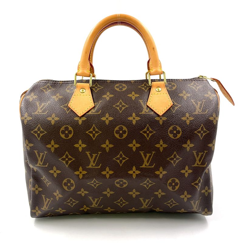 Louis Vuitton Speedy 30 Monogram Leather X PVC Brown Handbag Gold M41526