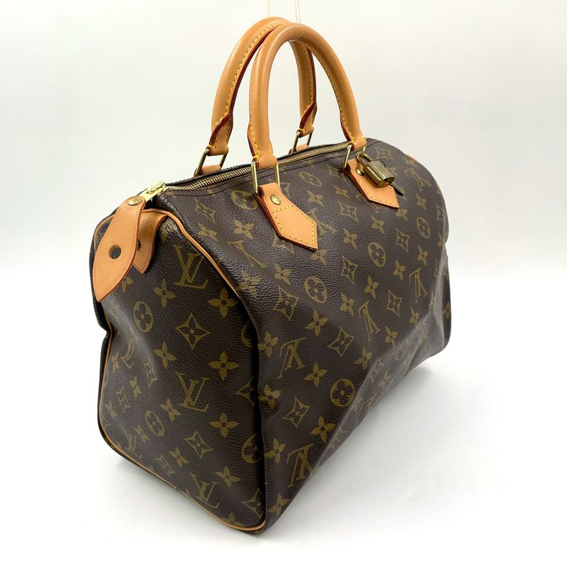 Louis Vuitton Speedy 30 Monogram Leather X PVC Brown Handbag Gold M41526