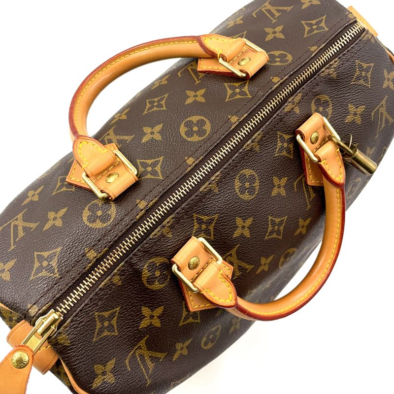Louis Vuitton Speedy 30 Monogram Leather X PVC Brown Handbag Gold M41526