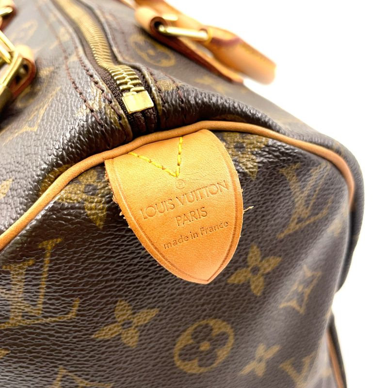 Louis Vuitton Speedy 30 Monogram Leather X PVC Brown Handbag Gold M41526