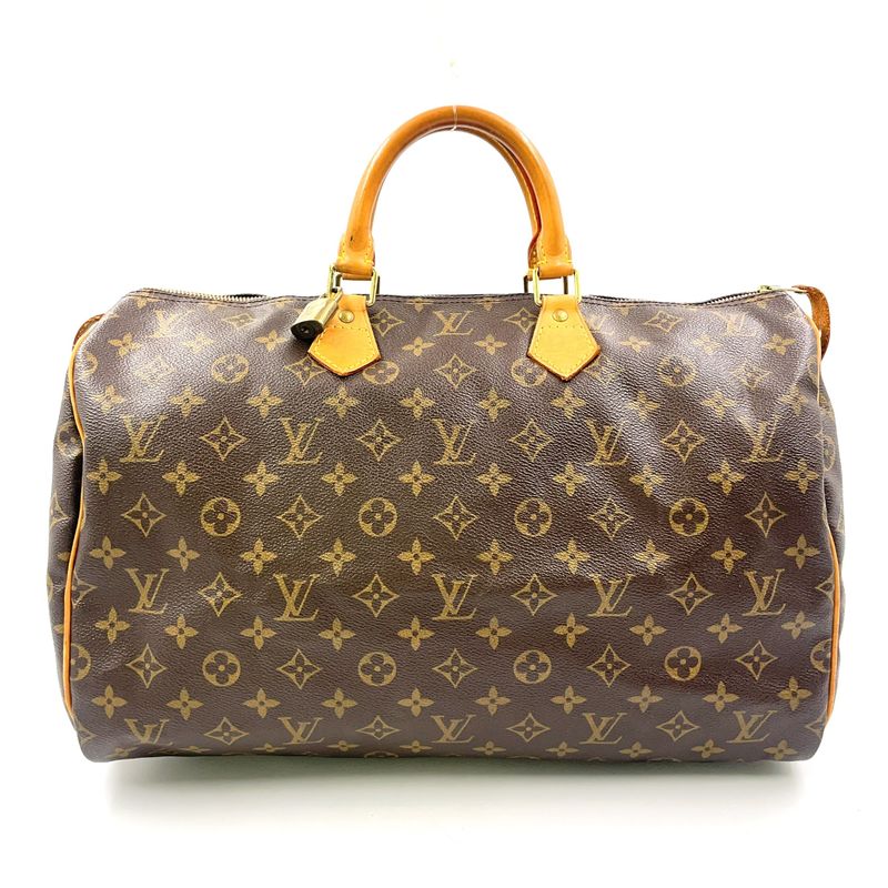 Louis Vuitton Speedy 40 Monogram Leather X PVC Brown Handbag Gold M41522