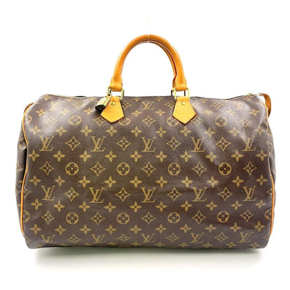 Louis Vuitton Speedy 40 Monogram Leather X PVC Brown Handbag Gold M41522