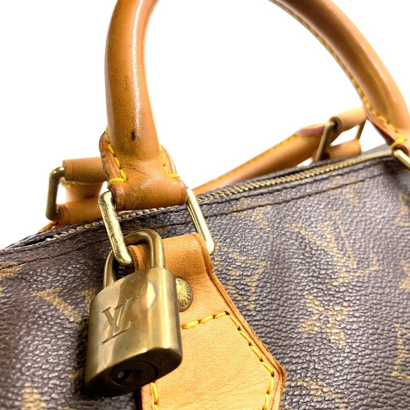 Louis Vuitton Speedy 40 Monogram Leather X PVC Brown Handbag Gold M41522