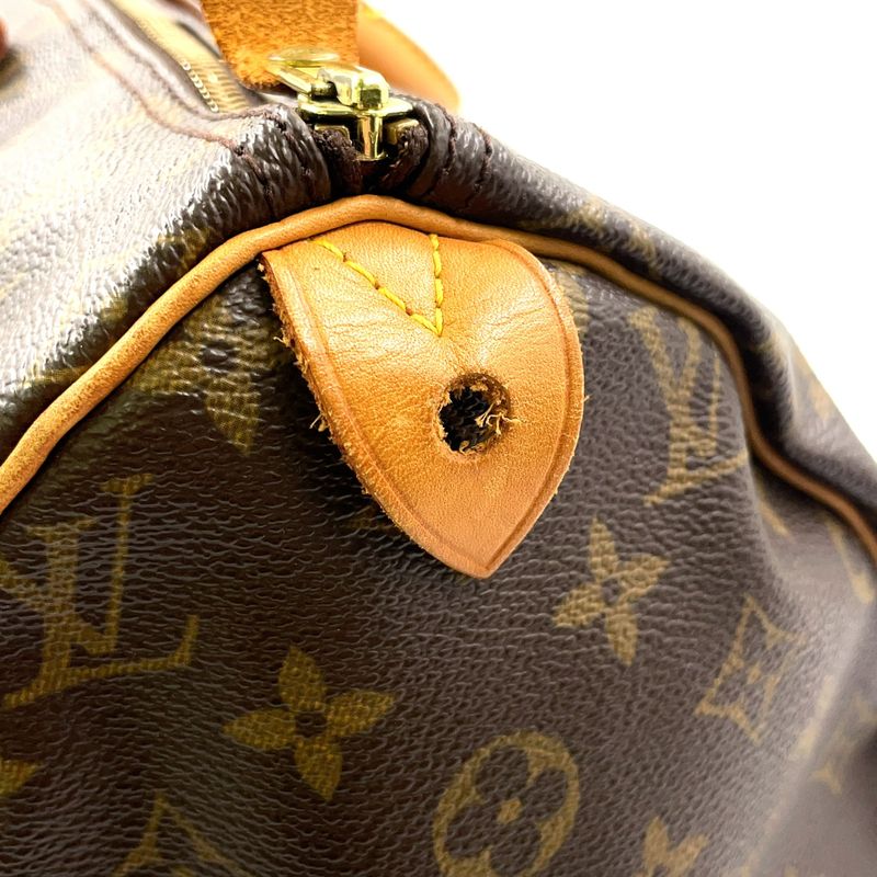 Louis Vuitton Speedy 40 Monogram Leather X PVC Brown Handbag Gold M41522