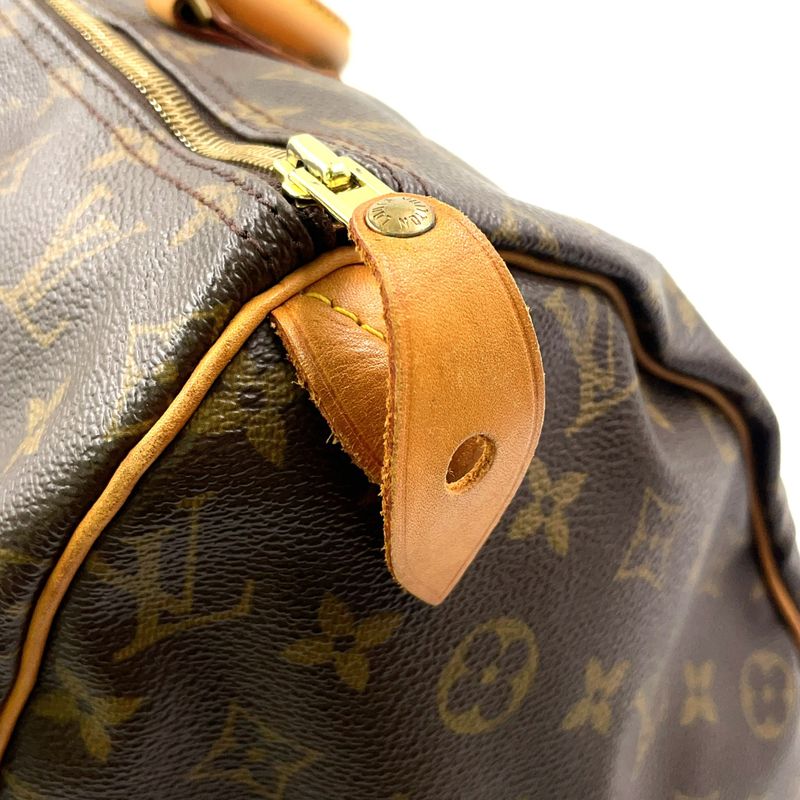 Louis Vuitton Speedy 40 Monogram Leather X PVC Brown Handbag Gold M41522