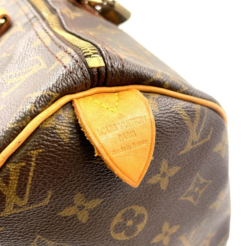 Louis Vuitton Speedy 40 Monogram Leather X PVC Brown Handbag Gold M41522