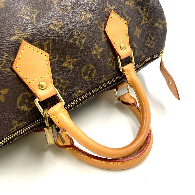 Louis Vuitton Speedy 30 Monogram Leather X PVC Brown Handbag Gold M41526