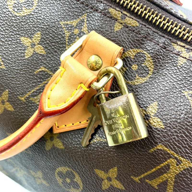 Louis Vuitton Speedy 30 Monogram Leather X PVC Brown Handbag Gold M41526