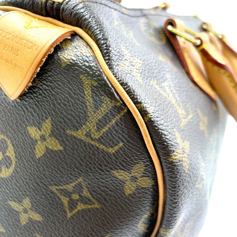 Louis Vuitton Speedy 30 Monogram Leather X PVC Brown Handbag Gold M41526