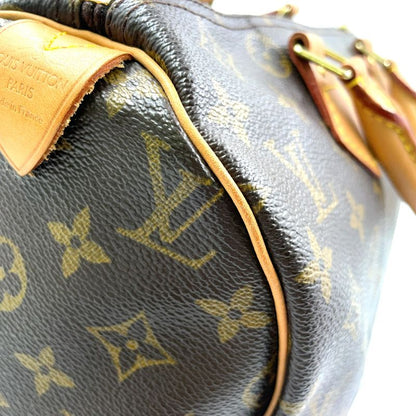 Louis Vuitton Speedy 30 Monogram Leather X PVC Brown Handbag Gold M41526