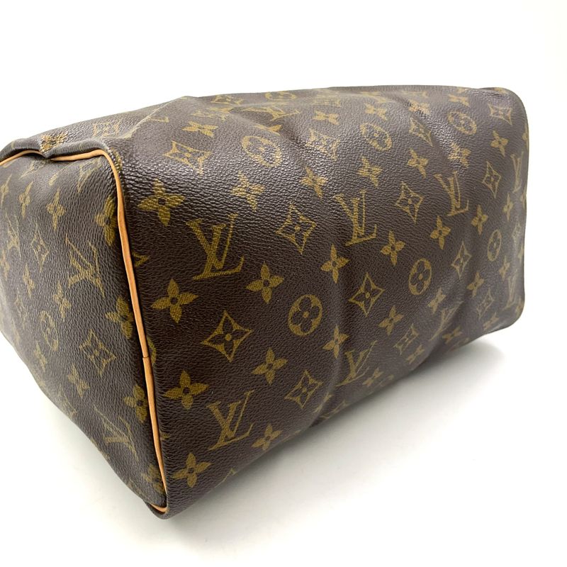 Louis Vuitton Speedy 30 Monogram Leather X PVC Brown Handbag Gold M41526