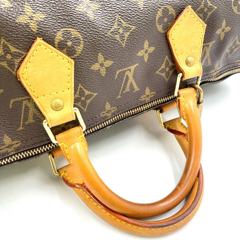 Louis Vuitton Speedy 40 Monogram Leather X PVC Brown Handbag Gold M41522