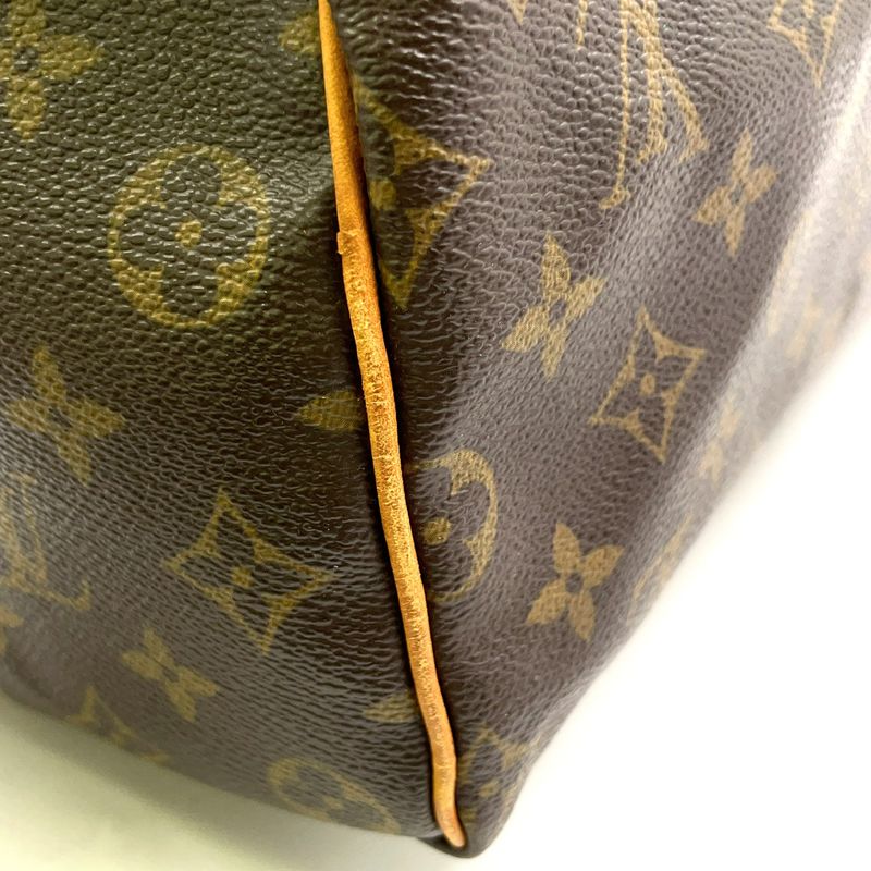 Louis Vuitton Speedy 40 Monogram Leather X PVC Brown Handbag Gold M41522