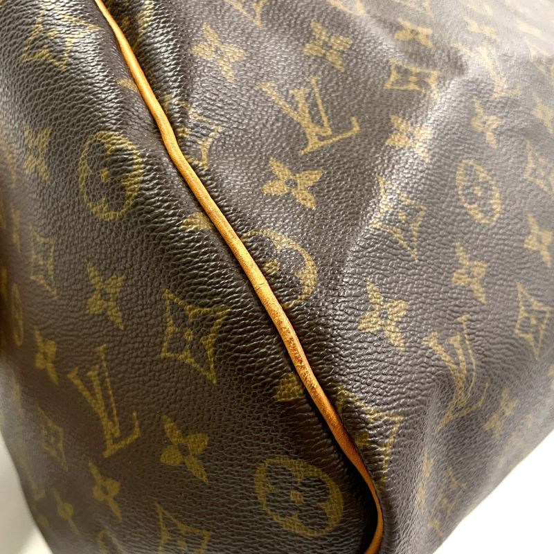 Louis Vuitton Speedy 40 Monogram Leather X PVC Brown Handbag Gold M41522