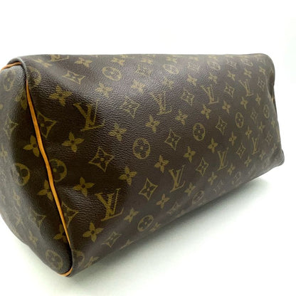 Louis Vuitton Speedy 40 Monogram Leather X PVC Brown Handbag Gold M41522