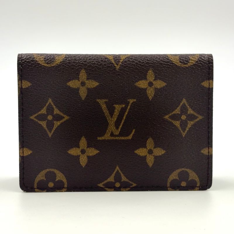 Louis Vuitton Porte 2 Carte Vertical Monogram PVC Brown Card Case Pass Case