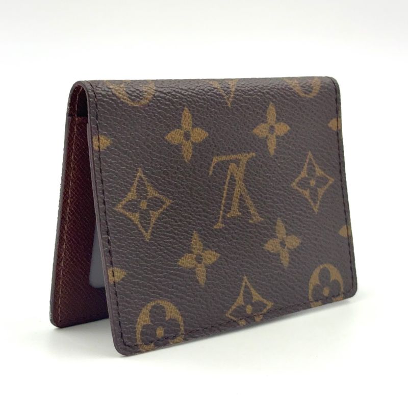 Louis Vuitton Porte 2 Carte Vertical Monogram PVC Brown Card Case Pass Case