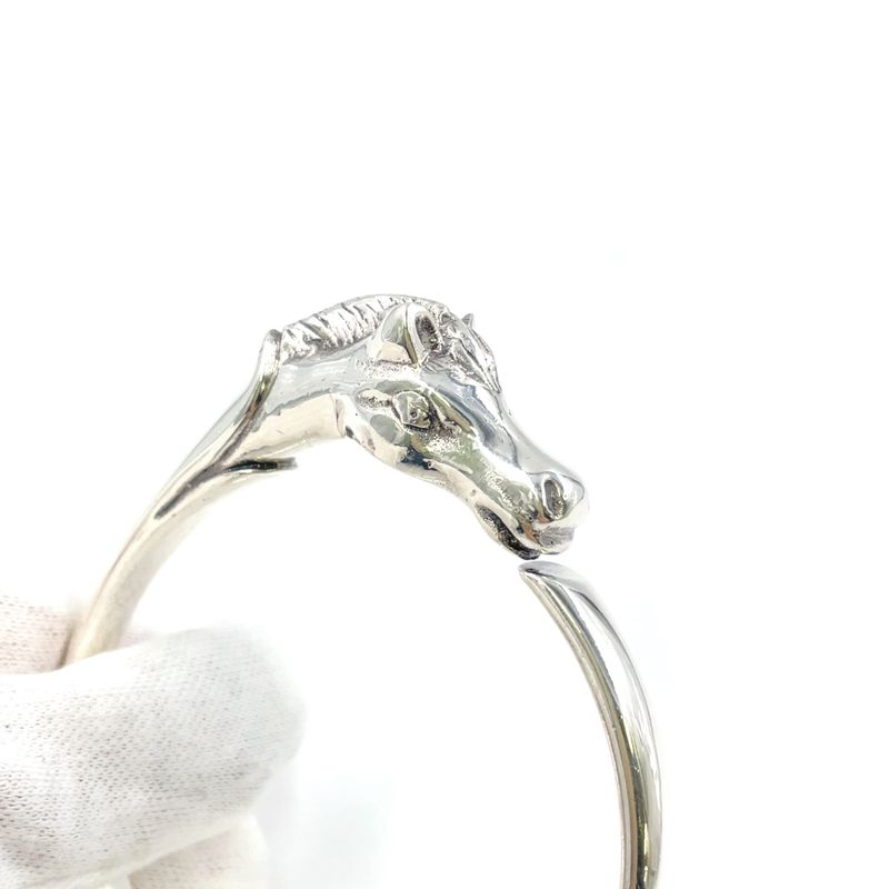 Hermes Cheval Horse Sv925 Silver Bangle