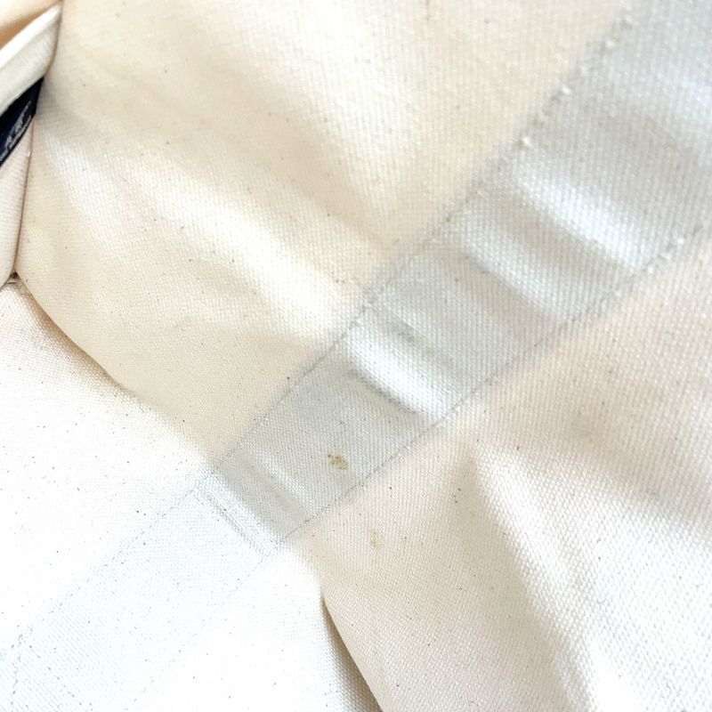 Hermes Bora GM Canvas Ivory And Orange Tote Bag Silver