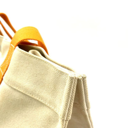 Hermes Bora GM Canvas Ivory And Orange Tote Bag Silver
