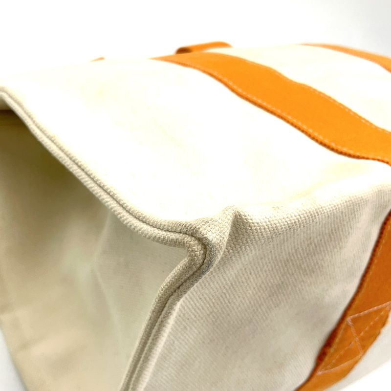 Hermes Bora GM Canvas Ivory And Orange Tote Bag Silver