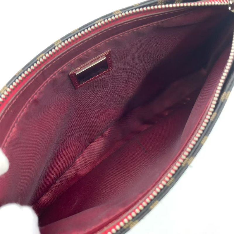 Fendi Zucca Pattern One Shoulder Leather X Canvas Khaki Brown X Bordeaux