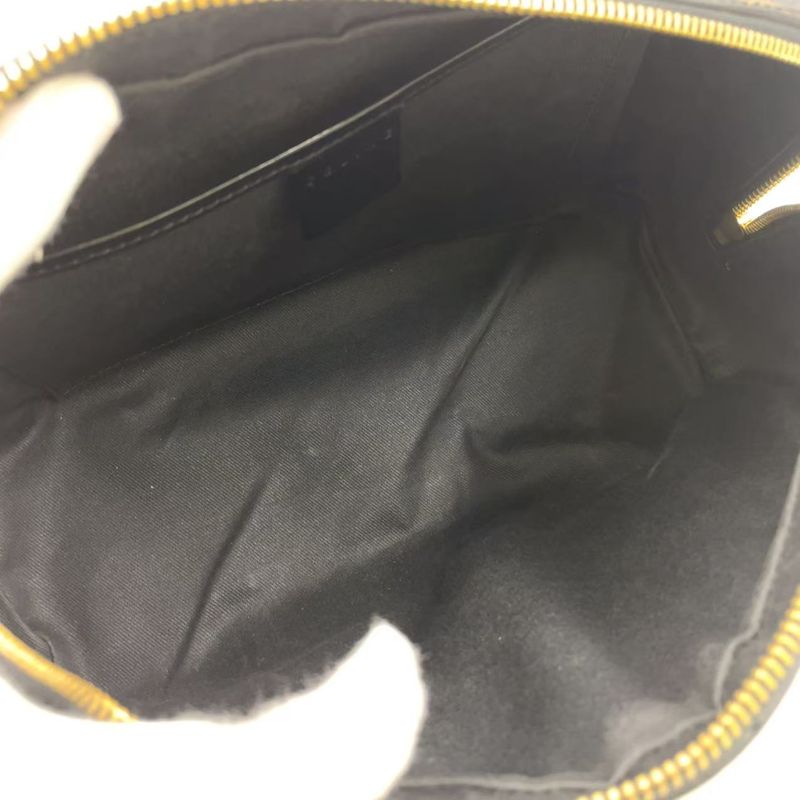 Celine Macadam Pattern Mini Boston Leather X PVC Brown X Black Handbag Gold