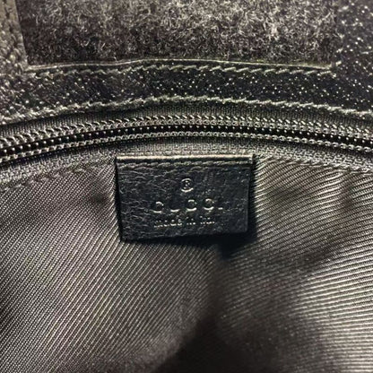 Gucci GG Canvas GG Canvas Leather X Canvas Black Shoulder Bag Silver 27639