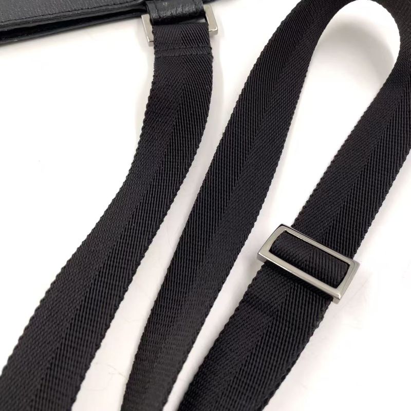 Gucci GG Canvas GG Canvas Leather X Canvas Black Shoulder Bag Silver 27639