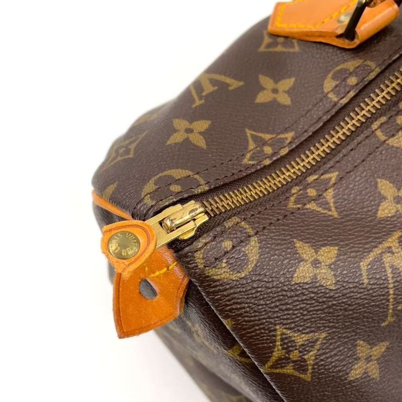 Louis Vuitton Speedy 35 Monogram Leather X PVC Brown Handbag Gold M41524