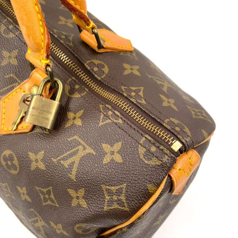 Louis Vuitton Speedy 35 Monogram Leather X PVC Brown Handbag Gold M41524