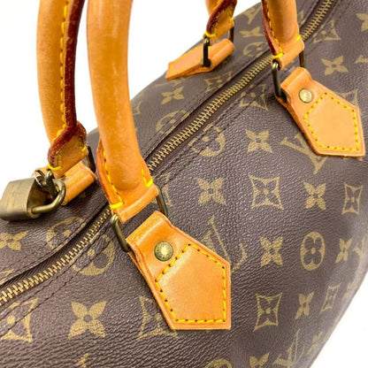 Louis Vuitton Speedy 35 Monogram Leather X PVC Brown Handbag Gold M41524