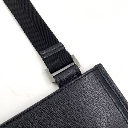 Gucci GG Canvas GG Canvas Leather X Canvas Black Shoulder Bag Silver 27639