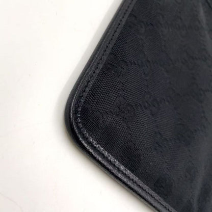 Gucci GG Canvas GG Canvas Leather X Canvas Black Shoulder Bag Silver 27639