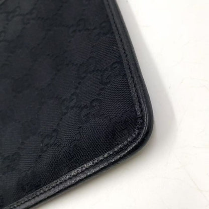 Gucci GG Canvas GG Canvas Leather X Canvas Black Shoulder Bag Silver 27639