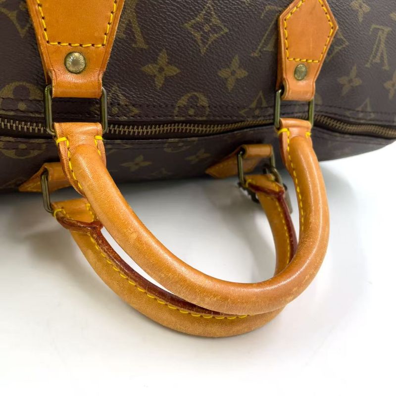 Louis Vuitton Speedy 35 Monogram Leather X PVC Brown Handbag Gold M41524